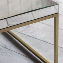 Petard Mirrored Coffee Table With Champagne Metal Frame