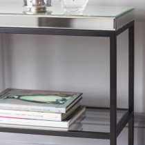 Petard Mirrored Console Table With Black Metal Frame