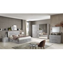 Abby Chest Of Drawers In Grey Marble Effect Gloss And 3 Drawers