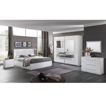 Abby Mirrored Sliding Wardrobe In White High Gloss With 2 Doors