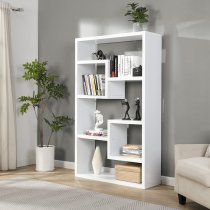 Escala Wide High Gloss Display Shelving Unit In White