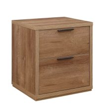 Stock Wooden Bedside Cabinet With 2 Drawers In Rustic Oak