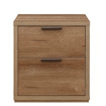 Stock Wooden Bedside Cabinet With 2 Drawers In Rustic Oak