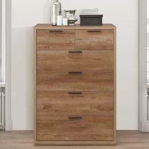 Stock Wooden Chest Of 6 Drawers In Rustic Oak