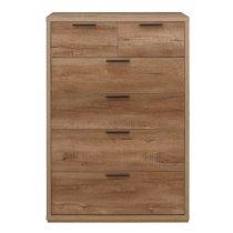 Stock Wooden Chest Of 6 Drawers In Rustic Oak