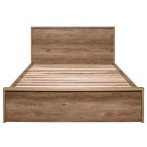 Stock Wooden Double Bed With 2 Drawers In Rustic Oak