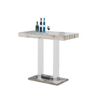 Caprice Rectangular Wooden Bar Table In Grey Oak Effect