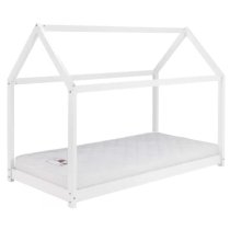 Hamel Wooden Single House Bed In White