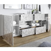 Arlon Large Sideboard In White High Gloss With 2 Doors With LED