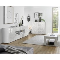 Arlon Large Sideboard In White High Gloss With 2 Doors With LED