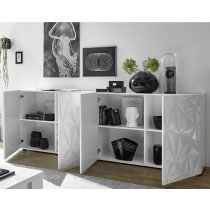 Arlon Modern Large Sideboard In White High Gloss With 4 Doors