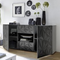 Arlon Sideboard In Grey High Gloss With 2 Doors With LED