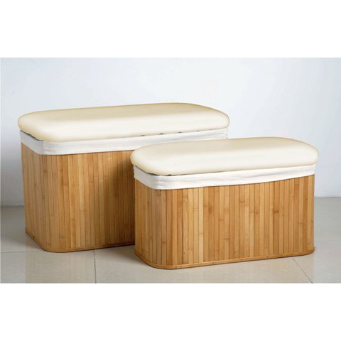 Garland Bamboo Set Of 2 Storage Bench In Natural