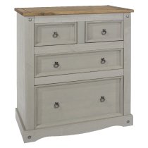 Consett Wooden Chest Of 4 Drawers In Grey And Oak