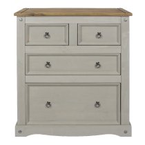 Consett Wooden Chest Of 4 Drawers In Grey And Oak