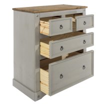 Consett Wooden Chest Of 4 Drawers In Grey And Oak