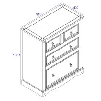 Consett Wooden Chest Of 4 Drawers In Grey And Oak