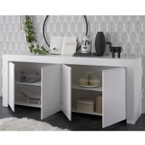 Carney Contemporary Sideboard Large In Matt White With 4 Doors