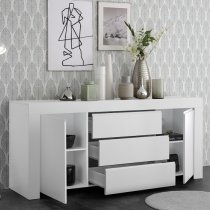 Carney Sideboard In Matt White With 2 Doors And 3 Drawers