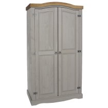 Consett Wooden Wardrobe With 2 Doors In Grey And Oak