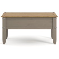 Consett Wooden Coffee Table In Grey Washed Wax Finish