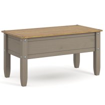 Consett Wooden Coffee Table In Grey Washed Wax Finish