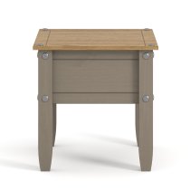 Consett Wooden Square Lamp Table In Grey And Oak