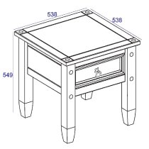 Consett Wooden Square Lamp Table In Grey And Oak