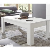 Carney Contemporary Coffee Table Rectangular In Matt White