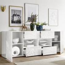 Ardent Large Sideboard In White High Gloss With 2 Doors And LED