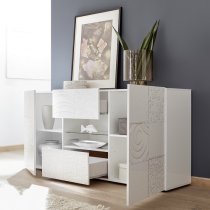 Ardent Sideboard In White High Gloss With 2 Doors And LED