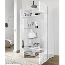 Ardent Modern Display Cabinet In White High Gloss With 2 Doors