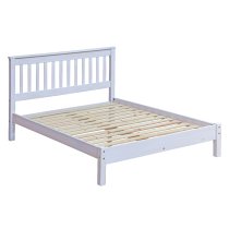 Consett Wooden Double Bed In White