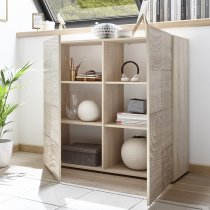 Ardent Wooden Highboard In Sonoma Oak With 2 Doors