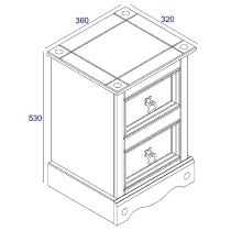 Consett Wooden Bedside Cabinet With 2 Drawers In White And Oak