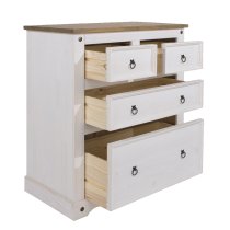 Consett Wooden Chest Of 4 Drawers In White And Oak