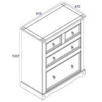 Consett Wooden Chest Of 4 Drawers In White And Oak