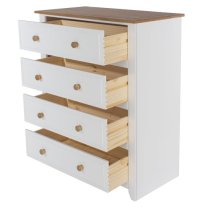 Knowle Tall Chest Of Drawers In White And Antique Wax