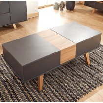 Melbourn Coffee Table In Grey And Oak Effect With Lift Up Top