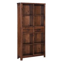 Areli Wooden Tall Bookcase In Dark Acacia Finish