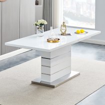 Parini Extendable High Gloss Dining Table Large In White