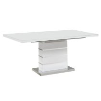 Parini Extendable High Gloss Dining Table Large In White