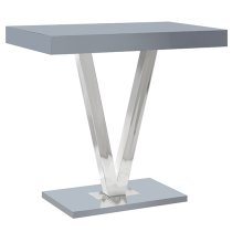 Vienna High Gloss Bar Table Rectangular Glass Top In Grey