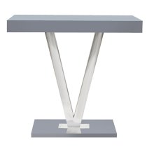 Vienna High Gloss Bar Table Rectangular Glass Top In Grey