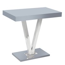 Vienna High Gloss Bar Table Rectangular Glass Top In Grey