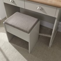 Kirkby Dressing Table And Stool With Table Mirror In Soft Grey