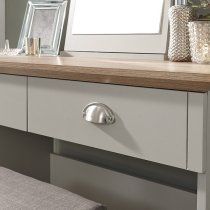 Kirkby Dressing Table And Stool With Table Mirror In Soft Grey