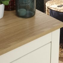 Loftus Chest Of Drawers In Cream With Oak Effect Top