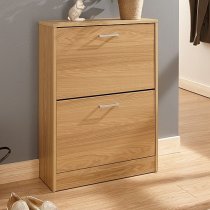 Strood Two Tier Shoe Cabinet In Oak Finish