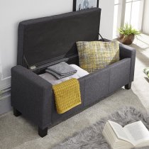 Ventnor Fabric Ottoman Storage Blanket Box In Charcoal